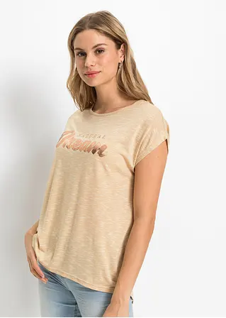 Bonprix Stylisches Shirt Mit Statement Print - Beige - Damen