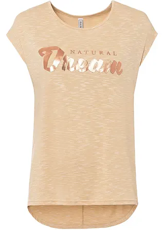 bonprix Stylisches Shirt mit Statement Print - beige - Damen