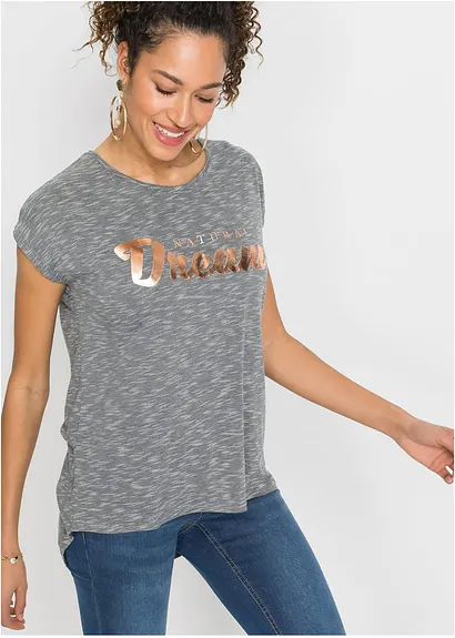 Bonprix Stylisches Shirt Mit Statement Print - Grau - Damen
