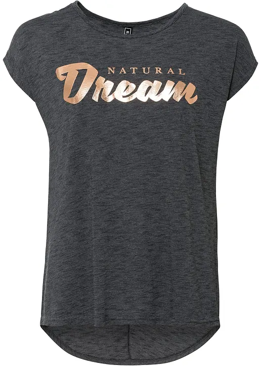 bonprix Stylisches Shirt mit Statement Print - schwarz - Damen