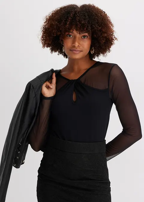 Bonprix Stylisches Shirt Mit Toller Passform - Schwarz - Damen