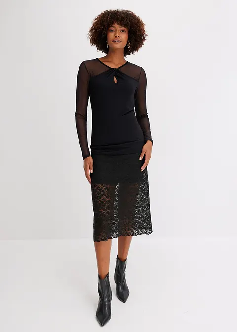 Bonprix Stylisches Shirt Mit Toller Passform - Schwarz - Damen