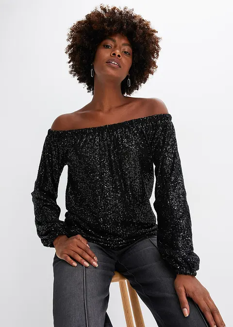 Bonprix Stylisches Shirt Mit Toller Passform - Schwarz - Damen