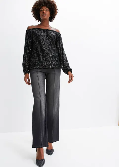 Bonprix Stylisches Shirt Mit Toller Passform - Schwarz - Damen