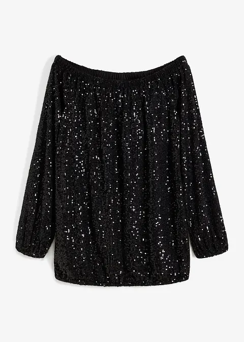 bonprix Stylisches Shirt mit toller Passform - schwarz - Damen