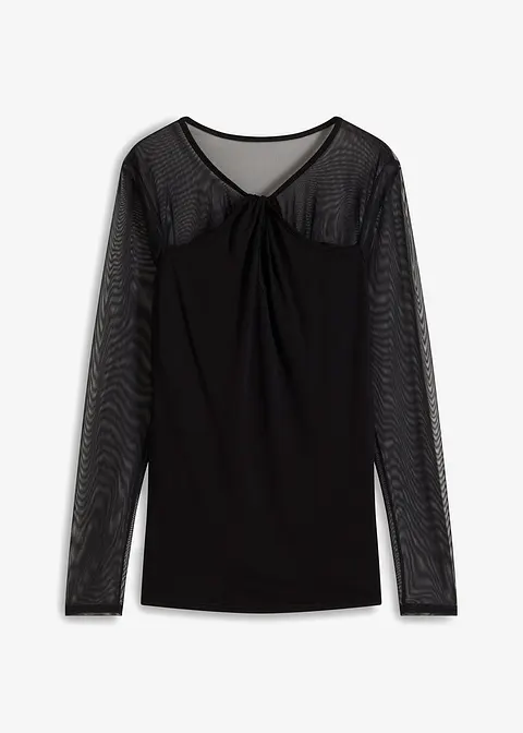 bonprix Stylisches Shirt mit toller Passform - schwarz - Damen
