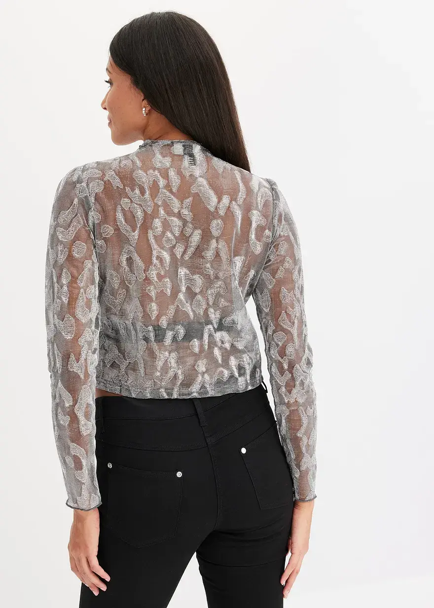 Bonprix Stylisches Shirt Mit Toller Verkürzter Passform - Grau