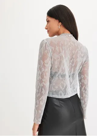 Bonprix Stylisches Shirt Mit Toller Verkürzter Passform - Silber - Damen