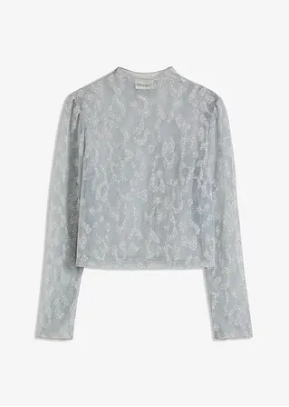 bonprix Stylisches Shirt mit toller verkürzter Passform - silber - Damen