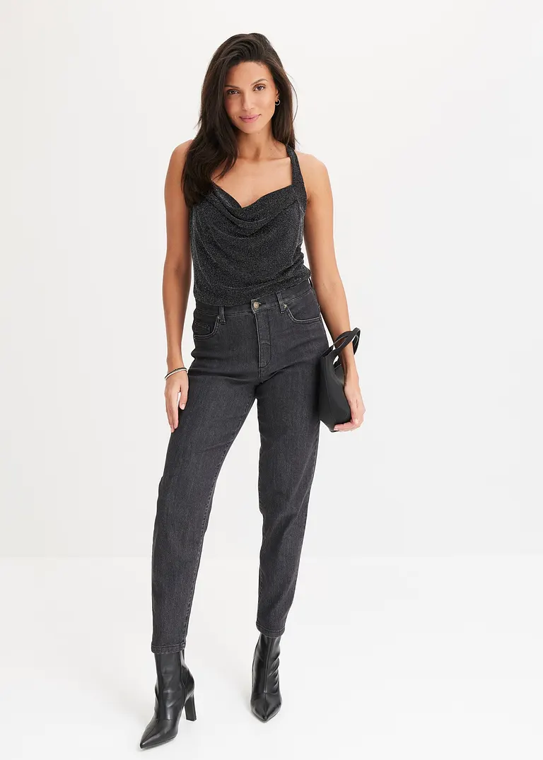 Bonprix Stylisches Top Mit Tollem Glitzer-Knoten-Accessoire Am Rückenausschnitt