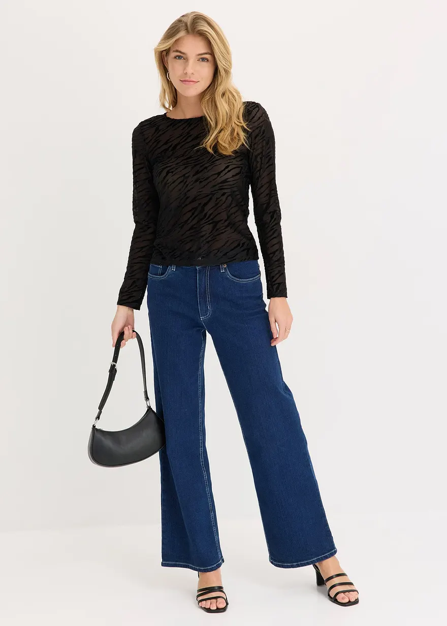 Bonprix Stylisches Top Mit Toller Passform - Schwarz - Damen