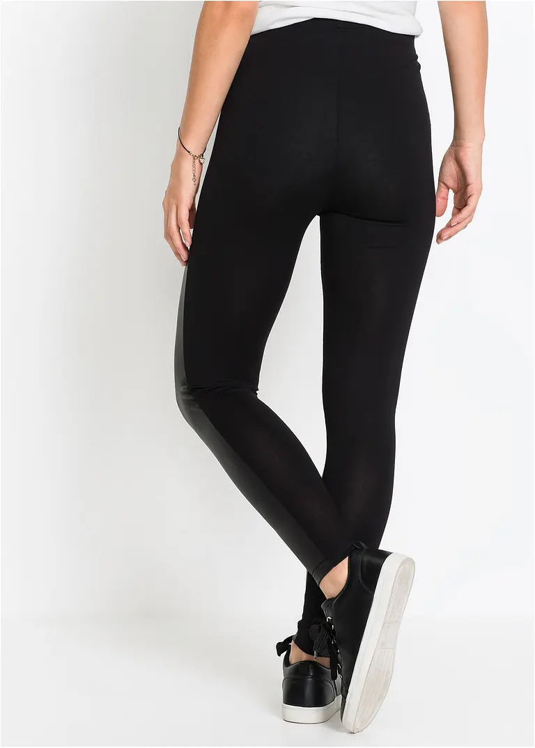 Bonprix Stylishe Leggings In Angesagter Lederoptik - Schwarz