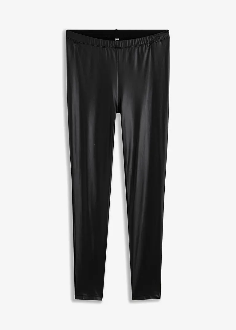 bonprix Stylishe Leggings in angesagter Lederoptik - schwarz