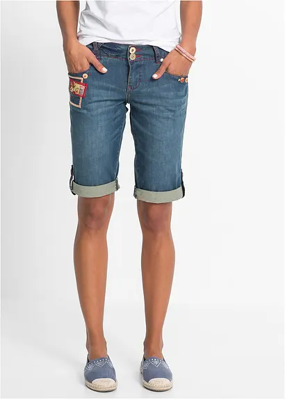 Bonprix Stylishe Shorts Mit Kontrastfarbigen Nähten - Blau