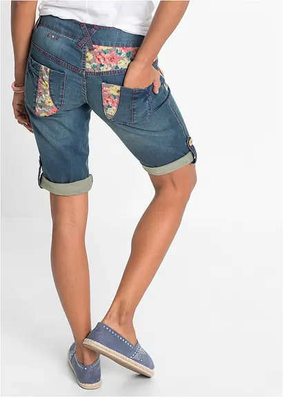 Bonprix Stylishe Shorts Mit Kontrastfarbigen Nähten - Blau