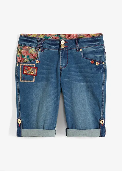 bonprix Stylishe Shorts mit kontrastfarbigen Nähten - blau