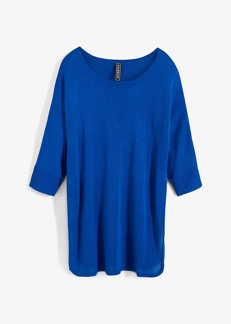 bonprix Stylisher Strickpullover mit 3/4-langen Ärmeln - blau