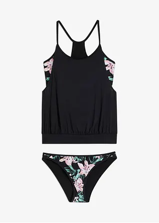 bonprix Stylisher Tankini in angesagter Lagen-Optik - schwarz floral