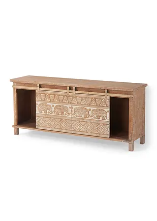 Bonprix Super Blickfang Low-Board Mit Geschnitzten Schiebetüren