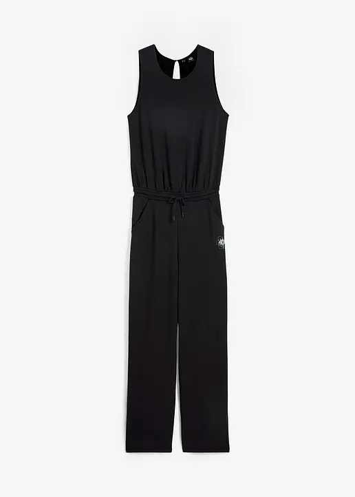 bonprix Super weicher Overall aus Scuba-Material Wide Leg - schwarz