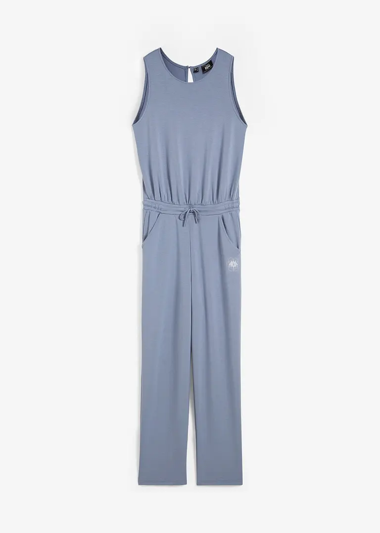 bonprix Super weicher Overall aus Scuba-Material Wide Leg - blau - Damen