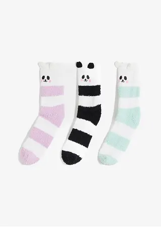 bonprix Süße Halbkuschelsocken mit Panda Gesicht - Damen