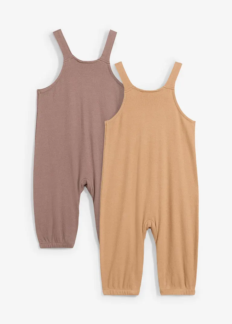 Bonprix Süße Latzhosen-Packung Mit Knöpfen Im Schritt - Mittelbraun+camel