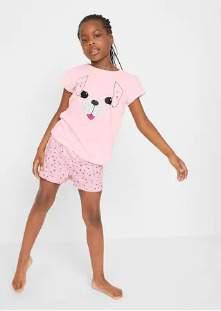 Bonprix Süßer Schlafanzug Mit Hunde-Print - Hellrosa/fuchsia
