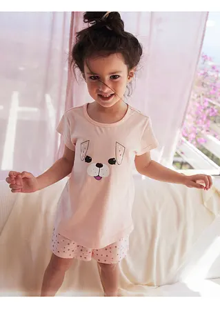 Bonprix Süßer Schlafanzug Mit Hunde-Print - Hellrosa/fuchsia