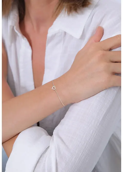 Bonprix Süßes Armband Mit Herzanhänger Aus 925er Sterling Silber - Silber