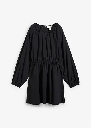 bonprix Süßes Blusenkleid aus Popeline - schwarz - Damen
