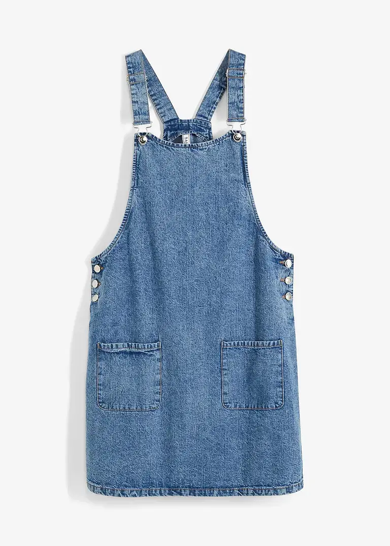 bonprix Süßes Latzkleid mit zwei Taschen - blau - Damen