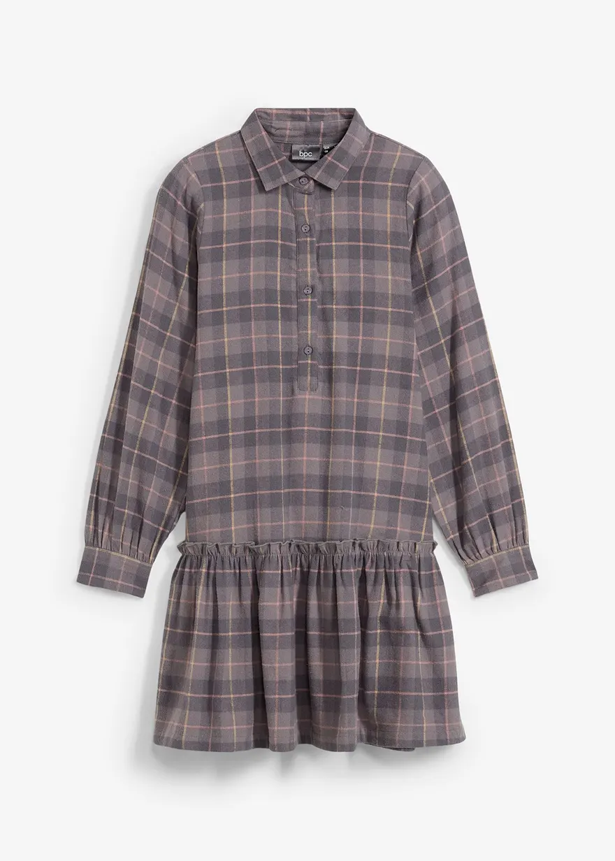 bonprix süßes Mädchen Kleid mit Karomuster - grau - Kinder