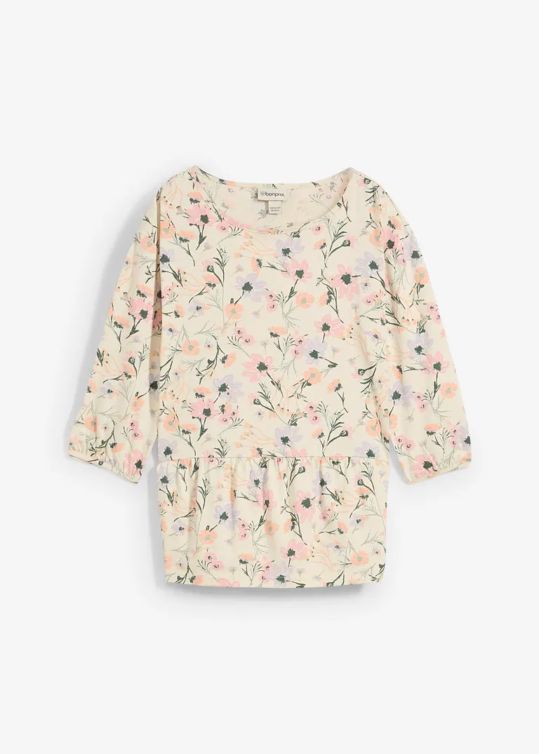 bonprix Süßes Mädchen Shirt mit Volants - beige - Kinder