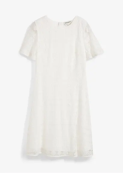 bonprix Süßes Mädchenkleid mit dekorativer Spitze - weiß
