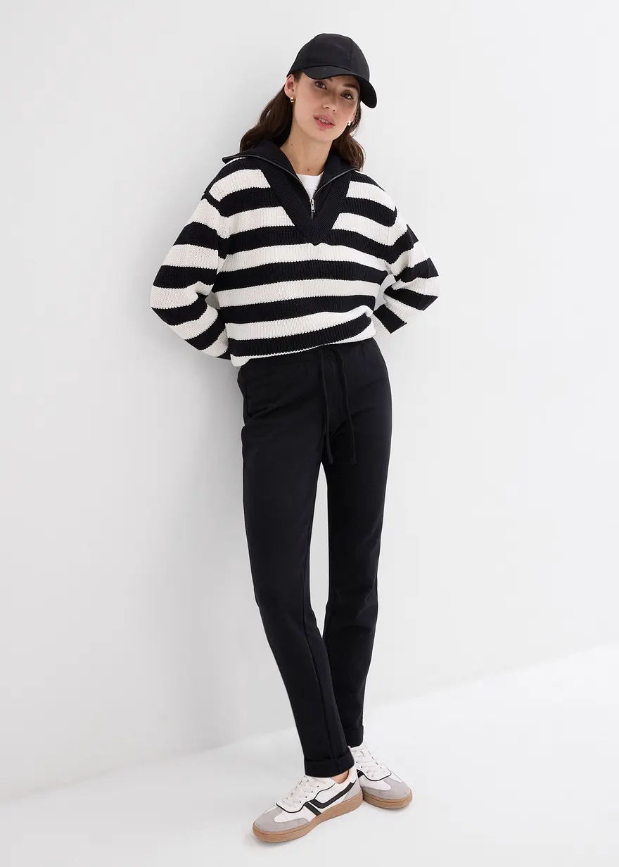 Bonprix Sweathose Aus Super Weichem Material Mit Umgeschlagenem Saum Und Motivierendem Aufdruck Regular Fit