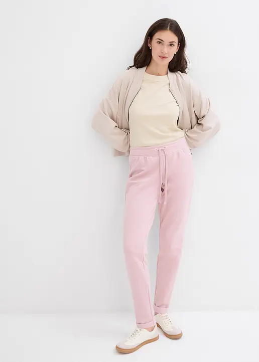 Bonprix Sweathose Aus Super Weichem Material Mit Umgeschlagenem Saum Und Motivierendem Aufdruck Regular Fit