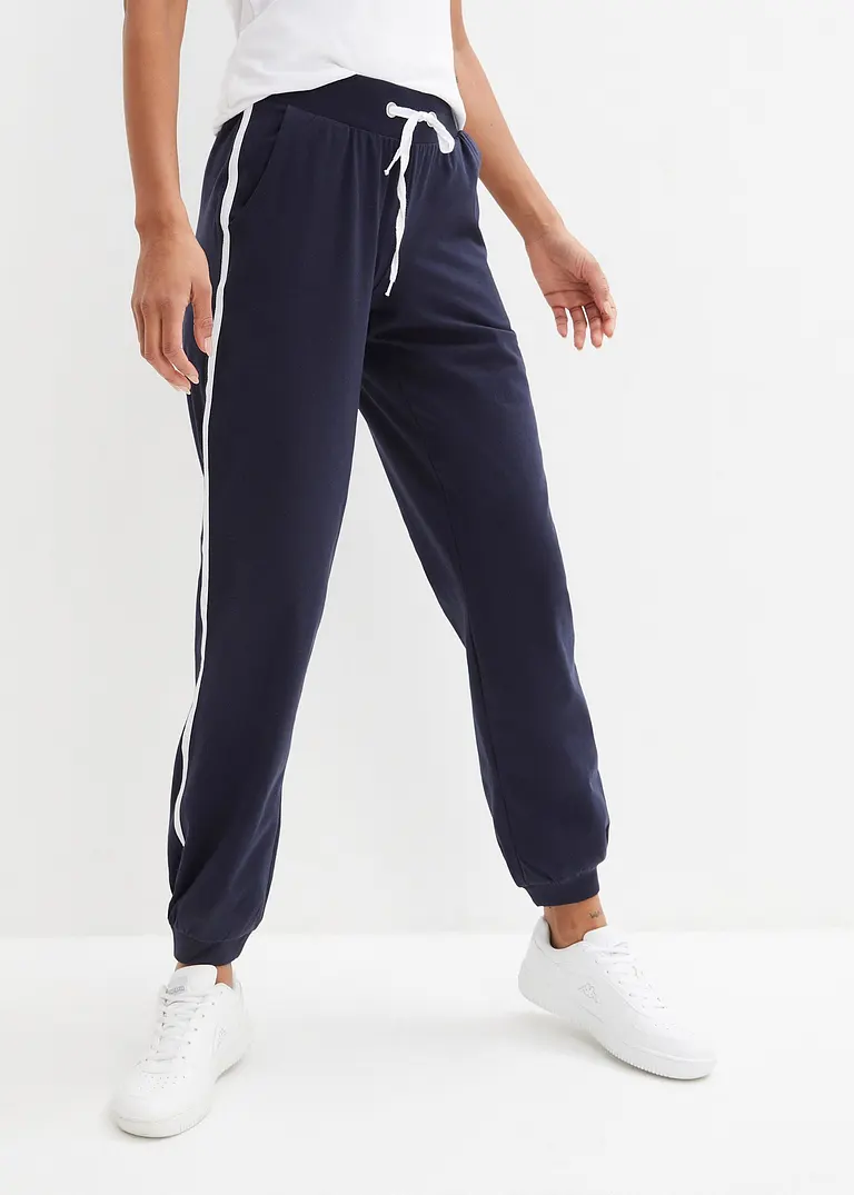 Bonprix Sweathose Aus Weicher Baumwolle Ankle Length - Blau