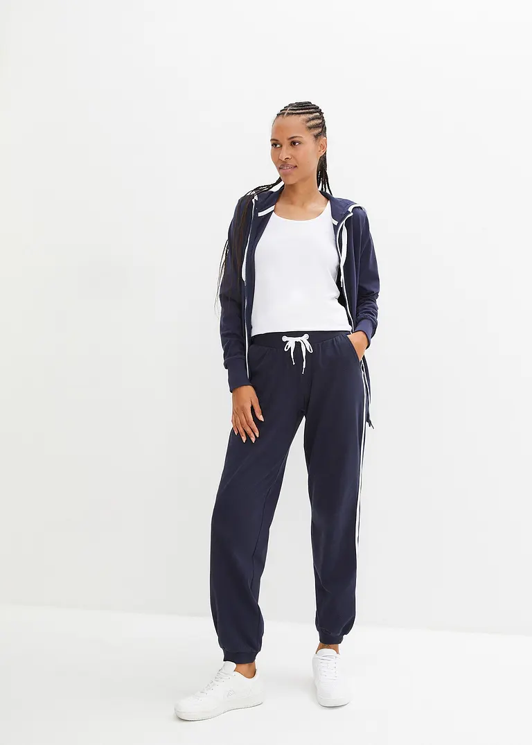 Bonprix Sweathose Aus Weicher Baumwolle Ankle Length - Blau