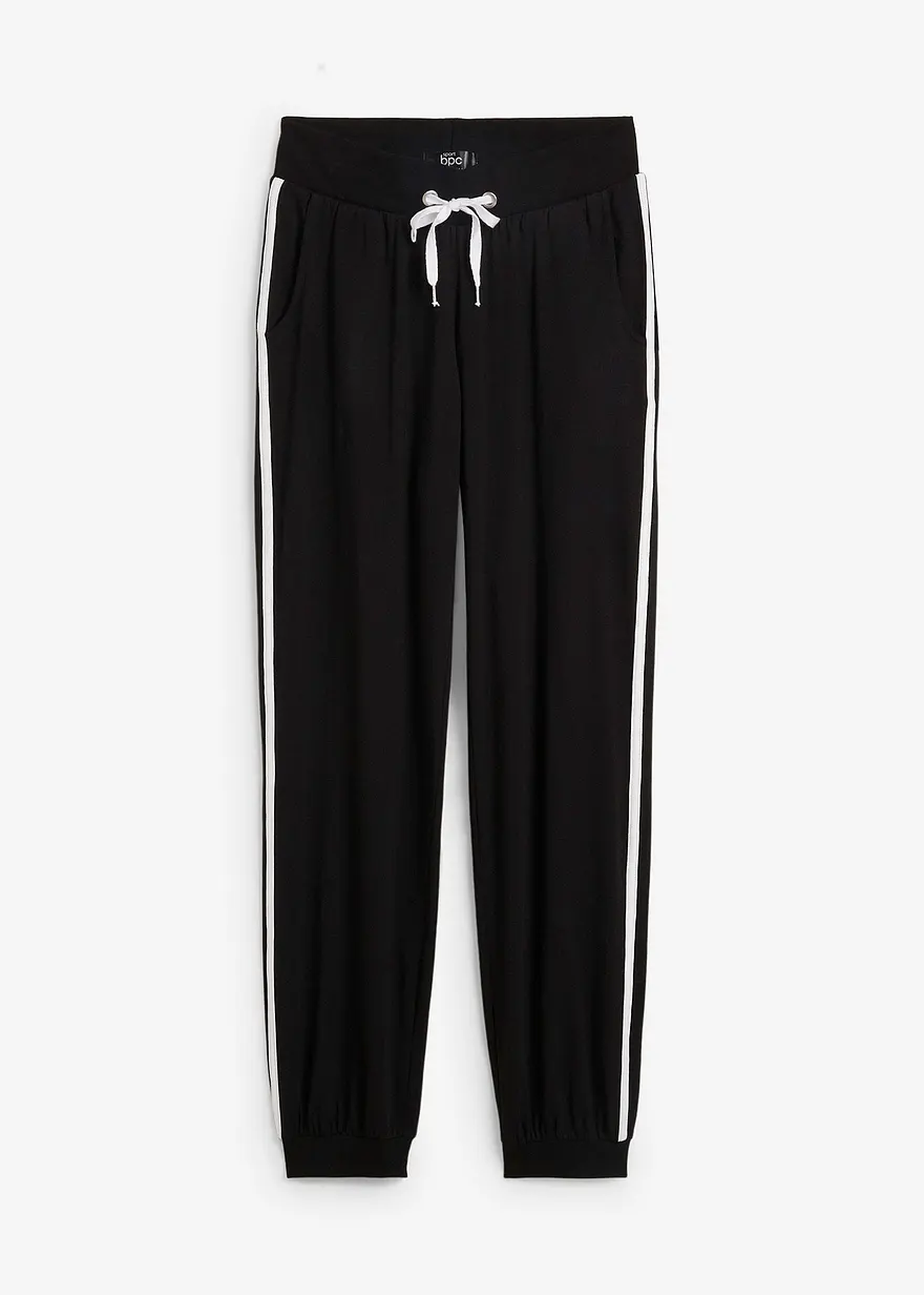 bonprix Sweathose aus weicher Baumwolle Ankle Length - schwarz