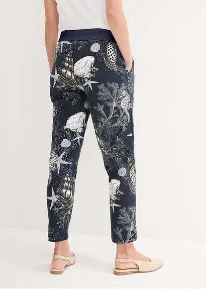 Bonprix Sweathose Mit Maritimen Druck Aus Baumwoll-Mix - Blau