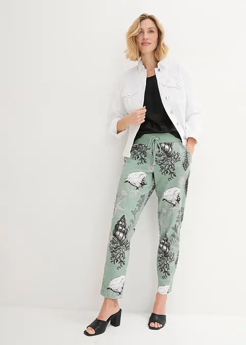 Bonprix Sweathose Mit Maritimen Druck Aus Baumwoll-Mix - Grün