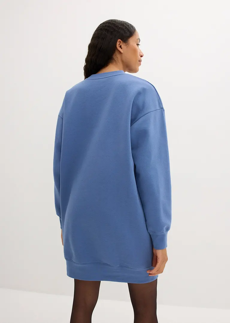 Bonprix Sweatkleid Aus Dickerer Qualität Oversized - Blau
