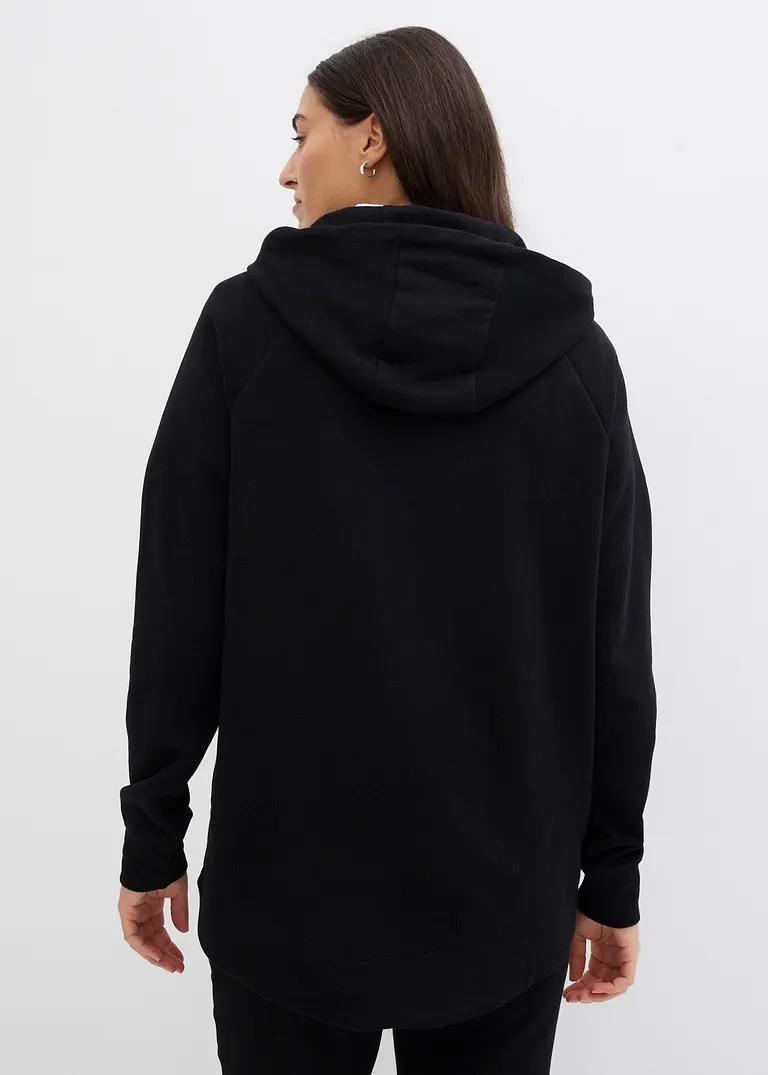 Bonprix Sweatshirt Mit Kapuze Langarm - Schwarz - Damen