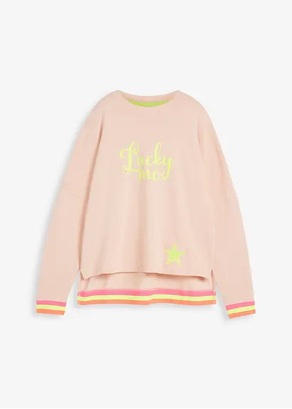bonprix Sweatshirt mit modernen Neon-Details und bequemer Passform - rosa