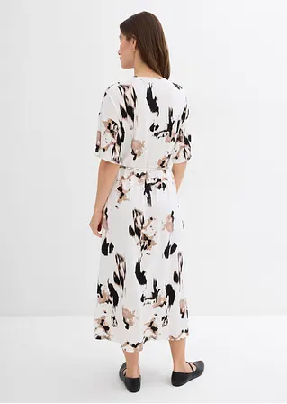 Bonprix T-Shirt-Midikleid Aus Feiner Viskose Mit Lockerer Passform Und Bindedetail