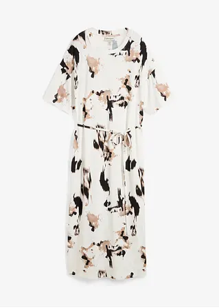 bonprix T-Shirt-Midikleid aus feiner Viskose mit lockerer Passform und Bindedetail