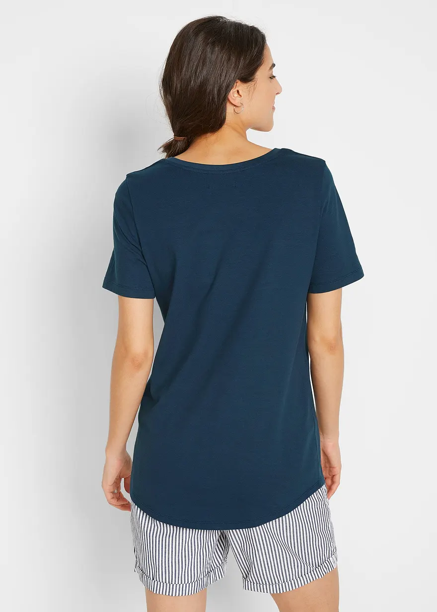 Bonprix T-Shirt Mit Rundhalsausschnitt Und Einem Maritimen Statement-Druck