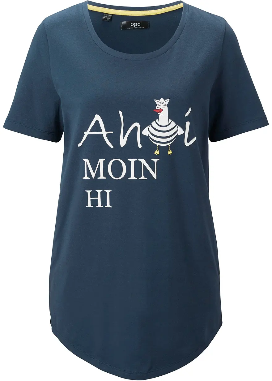 bonprix T-Shirt mit Rundhalsausschnitt und einem maritimen Statement-Druck