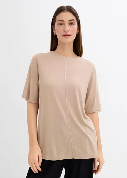 Bonprix T-Shirt Mit Vertikalem Cut-and-Sew-Detail Mittig Auf Der Vorderseite Und Schlitzen In Der Seitennaht